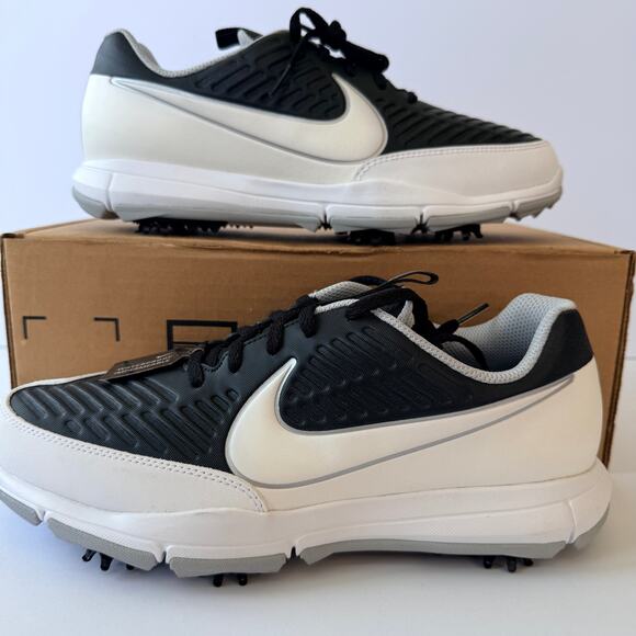 Nike Explorer 2 849957-003 Black White Silver Mens Golf Shoe Size 8 New NWT